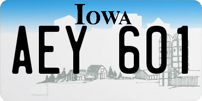 IA license plate AEY601