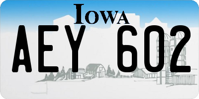 IA license plate AEY602