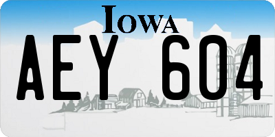 IA license plate AEY604