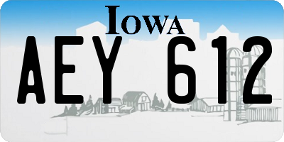 IA license plate AEY612