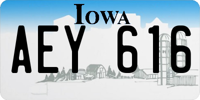 IA license plate AEY616