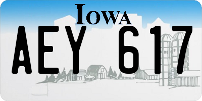IA license plate AEY617