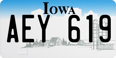 IA license plate AEY619