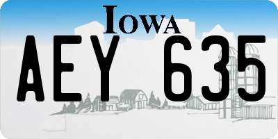 IA license plate AEY635