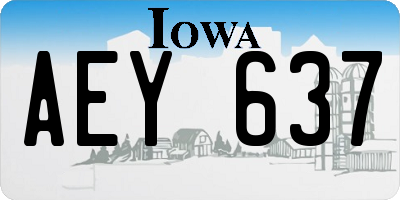 IA license plate AEY637