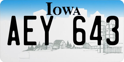 IA license plate AEY643