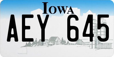 IA license plate AEY645