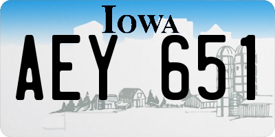 IA license plate AEY651
