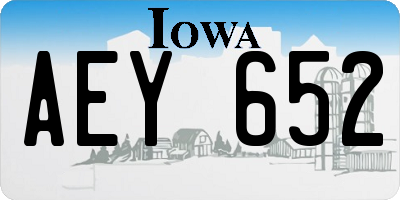 IA license plate AEY652