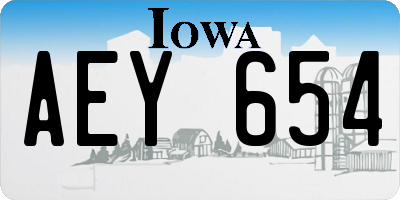 IA license plate AEY654