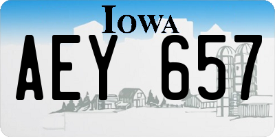 IA license plate AEY657