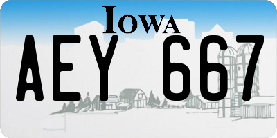 IA license plate AEY667