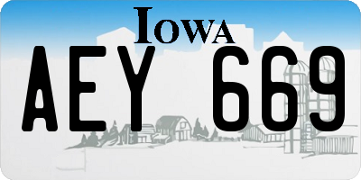 IA license plate AEY669