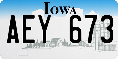 IA license plate AEY673