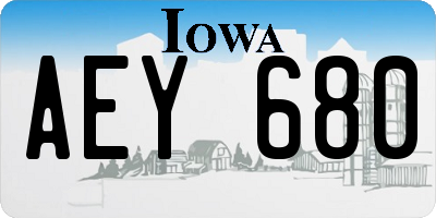 IA license plate AEY680