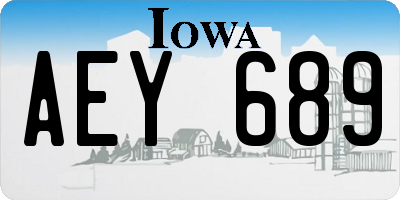 IA license plate AEY689