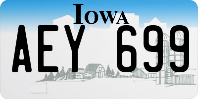 IA license plate AEY699