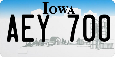 IA license plate AEY700