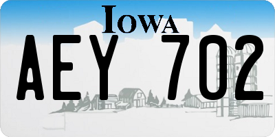 IA license plate AEY702