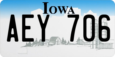 IA license plate AEY706