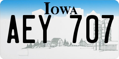 IA license plate AEY707