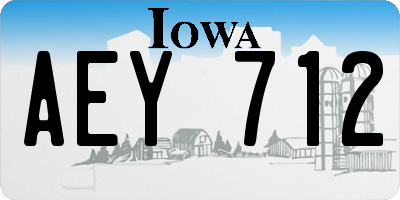 IA license plate AEY712