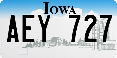 IA license plate AEY727