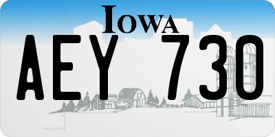 IA license plate AEY730