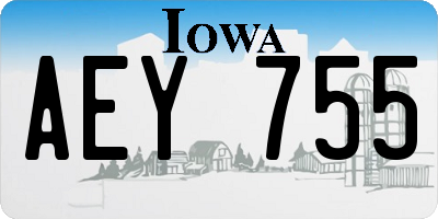 IA license plate AEY755