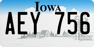 IA license plate AEY756
