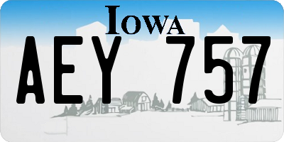 IA license plate AEY757