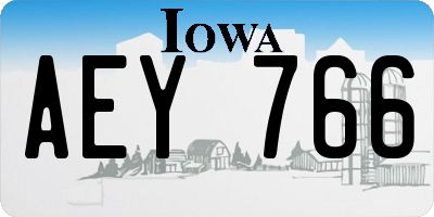 IA license plate AEY766