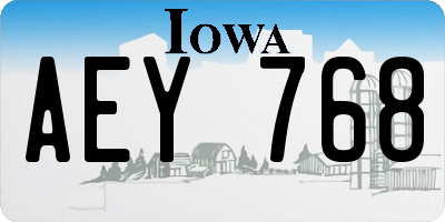 IA license plate AEY768