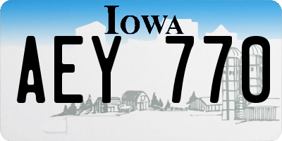 IA license plate AEY770