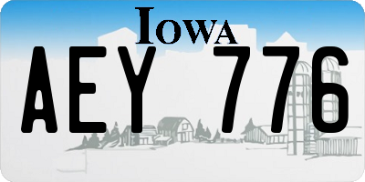 IA license plate AEY776