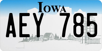 IA license plate AEY785