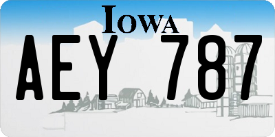 IA license plate AEY787