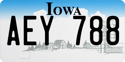 IA license plate AEY788