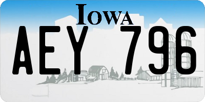 IA license plate AEY796
