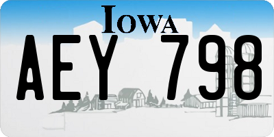 IA license plate AEY798
