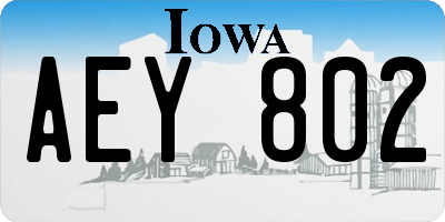 IA license plate AEY802