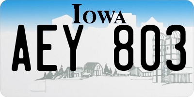 IA license plate AEY803