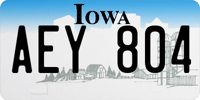IA license plate AEY804