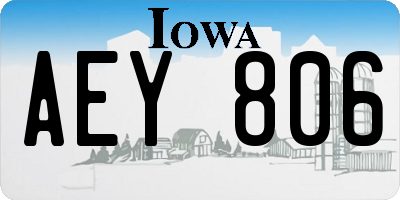 IA license plate AEY806