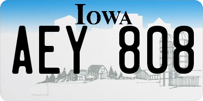 IA license plate AEY808