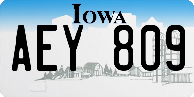 IA license plate AEY809