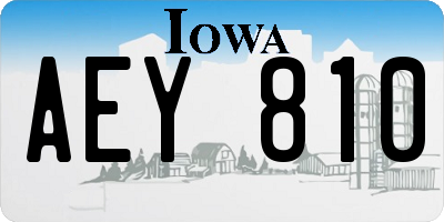 IA license plate AEY810