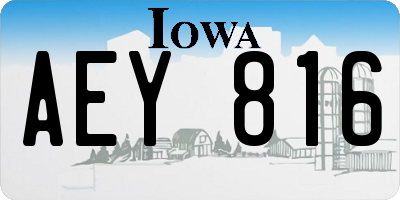 IA license plate AEY816