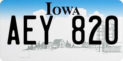 IA license plate AEY820