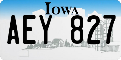 IA license plate AEY827